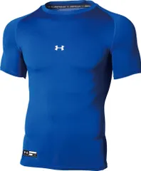 アンダーアーマー UNDER ARMOUR 野球 ソフトボール UA ヒートギアアーマー コンプレッション ショートスリーブ クルー シャツ メンズ 半袖 吸汗速乾 抗菌防臭 アンダーウェア 通気性  1358643 400 ROYAL