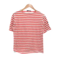 セントジェームス SAINT JAMES 美品 ピリアック  Tシャツ 半袖 クルーネック ボーダー ロゴ 36 レッド グレー /MG