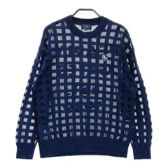 サイズ：1 PEARLY GATES パーリーゲイツ  長袖ニットセーター　メッシュ チェック柄 ネイビー系 [240101517926] ゴルフウェア レディース ストスト