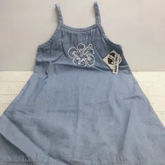 ★【在庫処分価格】子供服 ワンピース 女の子 花柄 130㎝ キャミワンピ ブルー系 日本製 ガールズ 経年保管品 現状品	☆C4-206	J