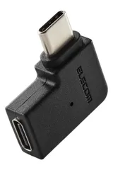 【送料無料】エレコム Type-C アダプタ L字 横向き USB-C to C 変換コネクタ USB3.2(Gen2) 10Gbps 60w ブラック MPA-CFCMLAD01BK