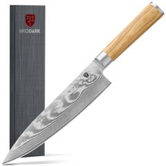 V金10号 67層ダマスカス鋼 ハイポリッシュ 切付 牛刀包丁 レジンウッド