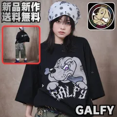 ☆\\新作//【GALFY/ガルフィー：バチバチピアスTEE】刺繍 半袖 Tシャツ オーバーサイズ ストリート アメカジ カジュアル ユニセックス 162028 ブラック Y2K 平成 ギャル レトロ キャラクター 新品 未使用 少量入荷 送料無料
