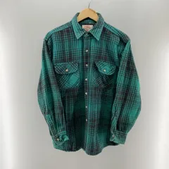 【中古】90s LEVI'S 　ALASKA ヘビーネルシャツ サイズL グリーン リーバイス[24]