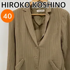HIROKO KOSHINO ヒロココシノ アウター ジャケット ストライプ柄 ベージュ 日本製 レディース 40サイズ 【CT2737】