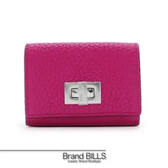 未使用品 FENDI フェンディ ピーカブー セレリア コンパクトウォレット 三つ折り財布 ミニ財布 8N0426 レザー ピンク レディース