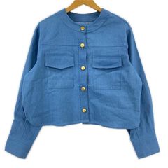 新品タグあり定価6598円】ダークブルー クロップドデニムジャケット
