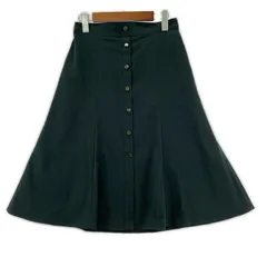 Reflect リフレクト ボタンデザイン ミディ丈 フレアスカート size9/ダークグリーンのサムネイル