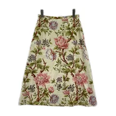 LAURA ASHLEY ローラ アシュレイ  花柄スカート size9/オフホワイト×グリーン×ピンク