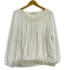 kumikyoku クミキョク ビジュー付き レースブラウス size7/ホワイト