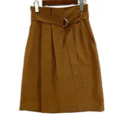 UNTITLED アンタイトル   ペチコート付き タックスカート size2/ブラウン
