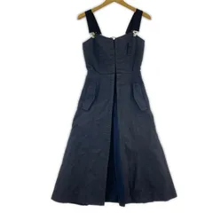 REDYAZEL レディアゼル サスペンダー付き プリーツ レイヤード レースアップワンピース sizeS(01)/ネイビー