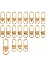 【送料無料】キーホルダー 金具 ナスカン ワンタッチキーホルダー 回転丸カン 手芸用品 20 個入り (KC ゴールド)