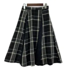 MISCH MASCH ミッシュマッシュ チェック レース 切替 フレアスカート sizeM/ブラックのサムネイル