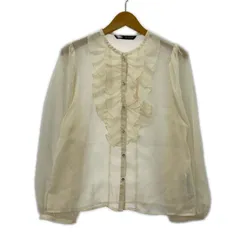 ZARA ザラ ラメ フリルブラウス sizeEUR S/アイボリー