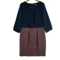 SOUP スープ ツイード ドッキングワンピース size9/ブラック×レッドのサムネイル