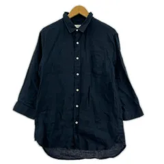 ROSSO ロッソ 七分袖 リネン長袖シャツ sizeM/ネイビーのサムネイル