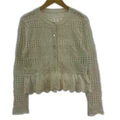 ZARAザラ 透かし編みニットレースカーディガン sizeＭ/アイボリー