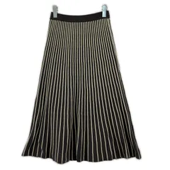 grove グローブ ストライプ ニットスカート sizeS/チャコール×アイボリーのサムネイル