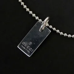 グッチ GUCCI ボールチェーン プレート ブレスレット /シルバー/SV925