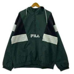 FILA フィラ アノラックジャケット sizeL/ダークグリーン×ブラック×ホワイト