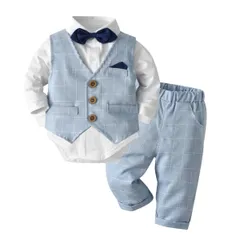 【在庫処分】男の子 キッズ スーツ フォーマル ベビー ロンパース セットアップ ベスト 初節句 結婚式 七五三 お宮参り 子供服 ベビー服