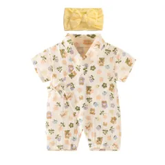 【数量限定】90サイズ 女の子 男の子 赤ちゃん 80 フラワー 90 サイズ ベビー服 ロンパース 綿 コットン100% 半袖 薄手 ベビー甚平 じんべい じんべえ キッズ 子供 部屋着 パジャマ ルームウェア 和服 MILASIC イチゴ クマ フラワー