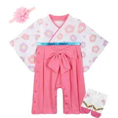 【数量限定】お食い初め 初節句 お宮参り 着物 出産祝い 和服 ロンパース 赤ちゃん 袴 新生児 60 女の子 70 80 服 90 95 ベビー 100