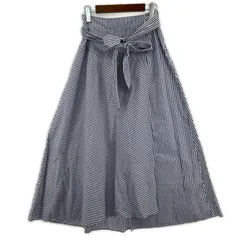 PLST プラステ リボン付き ストライプスカート sizeS/ブルー系のサムネイル
