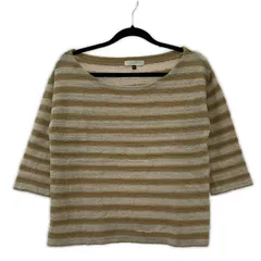 PROPORTION BODY DRESSING プロポーションボディ ドレッシング 五分袖 ラメ糸 サマーニット sizeFR/ベージュ系