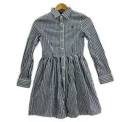 POLO RALPH LAUREN ポロ・ラルフローレン ストライプシャツワンピース size10/ネイビー×ホワイト