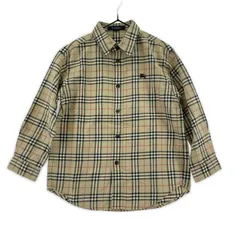BURBERRY バーバリー チェック長袖シャツ size120A/ベージュ×ブラック