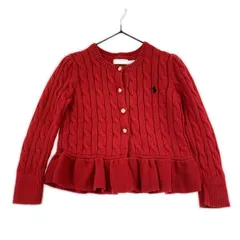 Ralph Lauren ラルフローレン ケーブル編み ニットカーディガン size24M/90/52/レッド