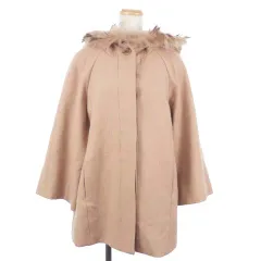 プロポーション ボディドレッシング PROPORTION BODY DRESSING コート フード ロング ラクーンファー オーバーサイズ ウール 2 ベージュ /RI1
