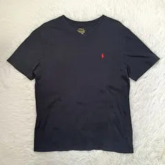 POLO RALPH LAUREN ポロラルフローレン 半袖 Tシャツ Vネック 160 キッズ ボーイズ 男の子 ブラック 黒 ポニー刺繍 L (14-16) 160/80 ブランド 中古