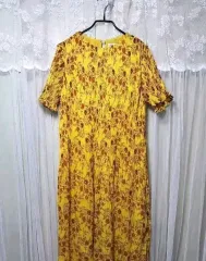 ZARA(ザラ) フラワー プリーツ ロング丈ワンピース