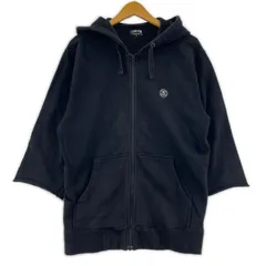 STUSSY ステューシー ワンポイント刺繡 ジップアップパーカー sizeL/ブラック
