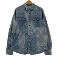 Denim & Supply Ralph Lauren デニム ＆ サプライ ラルフ ローレン 788518332001 パッチワーク長袖シャツ sizeM/ブルー系