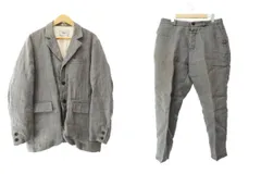 ヤエカ YAECA ラミー素材 カジュアル 3B シングル スーツ セットアップ 153004 156012 M 灰 グレー ブランド古着ベクトル 中古●250818