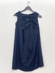 YLANG YLANG イランイラン 結婚式 二次会 リボン ポリエステル キュプラ ノースリーブ ワンピース sizeF/紺 ■◆レディースのサムネイル