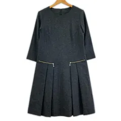 UNTITLED アンタイトル ウール混  プリーツワンピース size2/グレー系