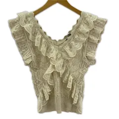 ZARA ザラ ニット レースベスト sizeEUR M/ベージュ