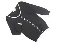 MICHEL KLEIN ミッシェルクラン カーディガン size38/黒xシルバーxラメ ■◇ レディース