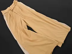 MURUA ムルーア 素材切替 プリーツ 切替 ワイド パンツ size2/ベージュ ■◇ レディース