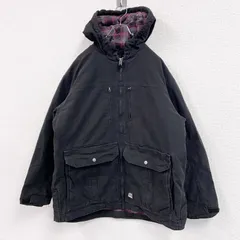 古着 used　BERNE　フルジップダックパーカー　裏チェック　黒　ブラック　XLサイズのサムネイル