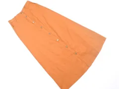 SLOBE IENA スローブイエナ リネン混 フロントボタン ロング Aライン 台形 スカート size36/ブラウン ■◇ レディース