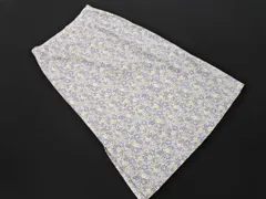LAURA ASHLEY ローラ アシュレイ 花柄 ロング Aライン 台形 スカート size13/白ｘブルーグレー ■◇ レディース