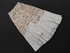ROSE BUD ローズバッド 総柄 Aライン 台形 スカート sizeS/ベージュｘ白ｘ黒 ■◇ レディース