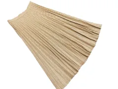 ZARA ザラ チェック ロング プリーツ スカート sizeM/ベージュ ■■ レディース