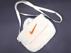 NIKE ナイキ フェイクファー ロゴ ポシェット ショルダー バッグ 白xラメ ◇■ レディース